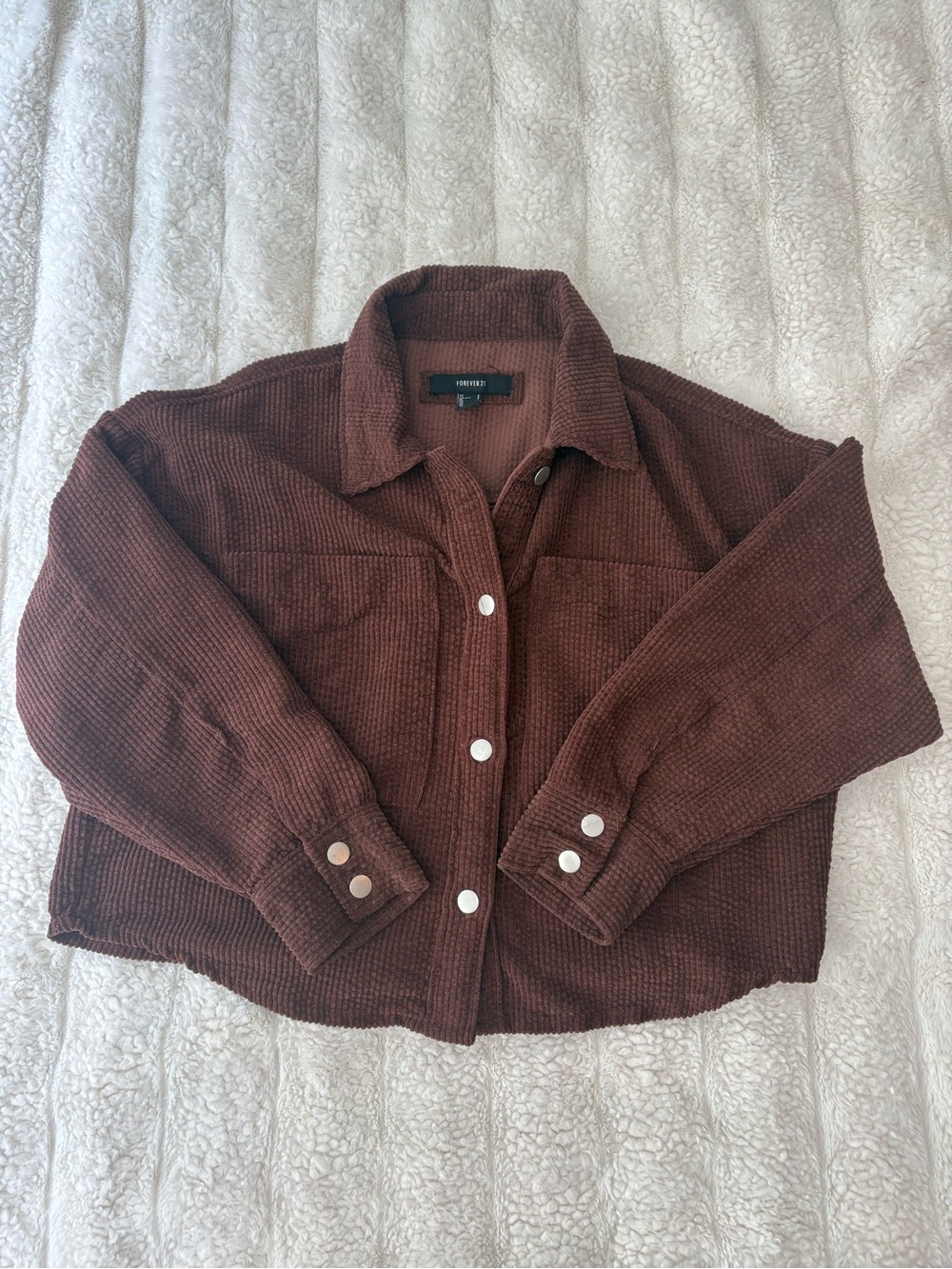Forever 21 Chocolate Brown Teddy Corduroy Jacket